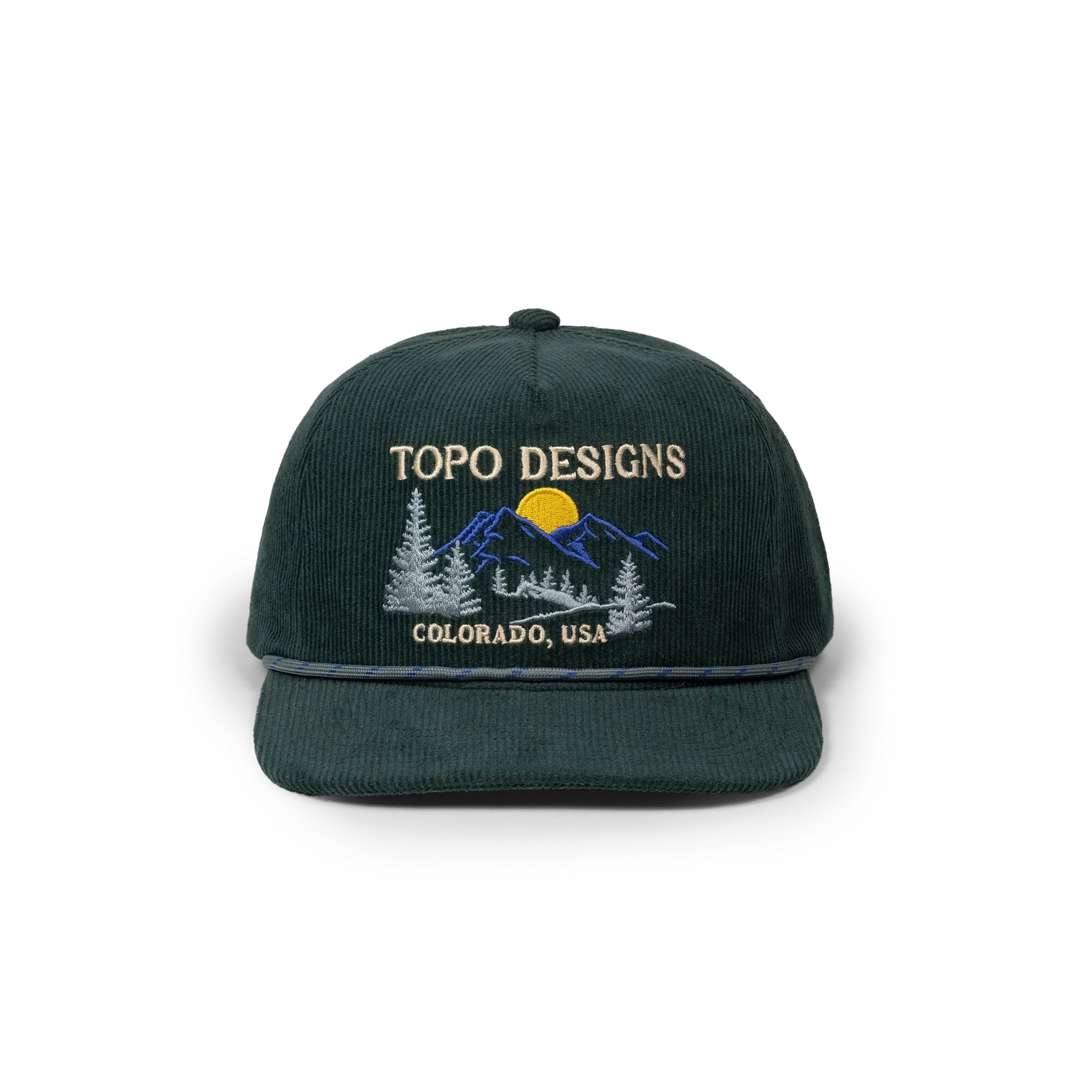 Topo Designs Corduroy Trucker Hat - Pine Ridge in "Forest"