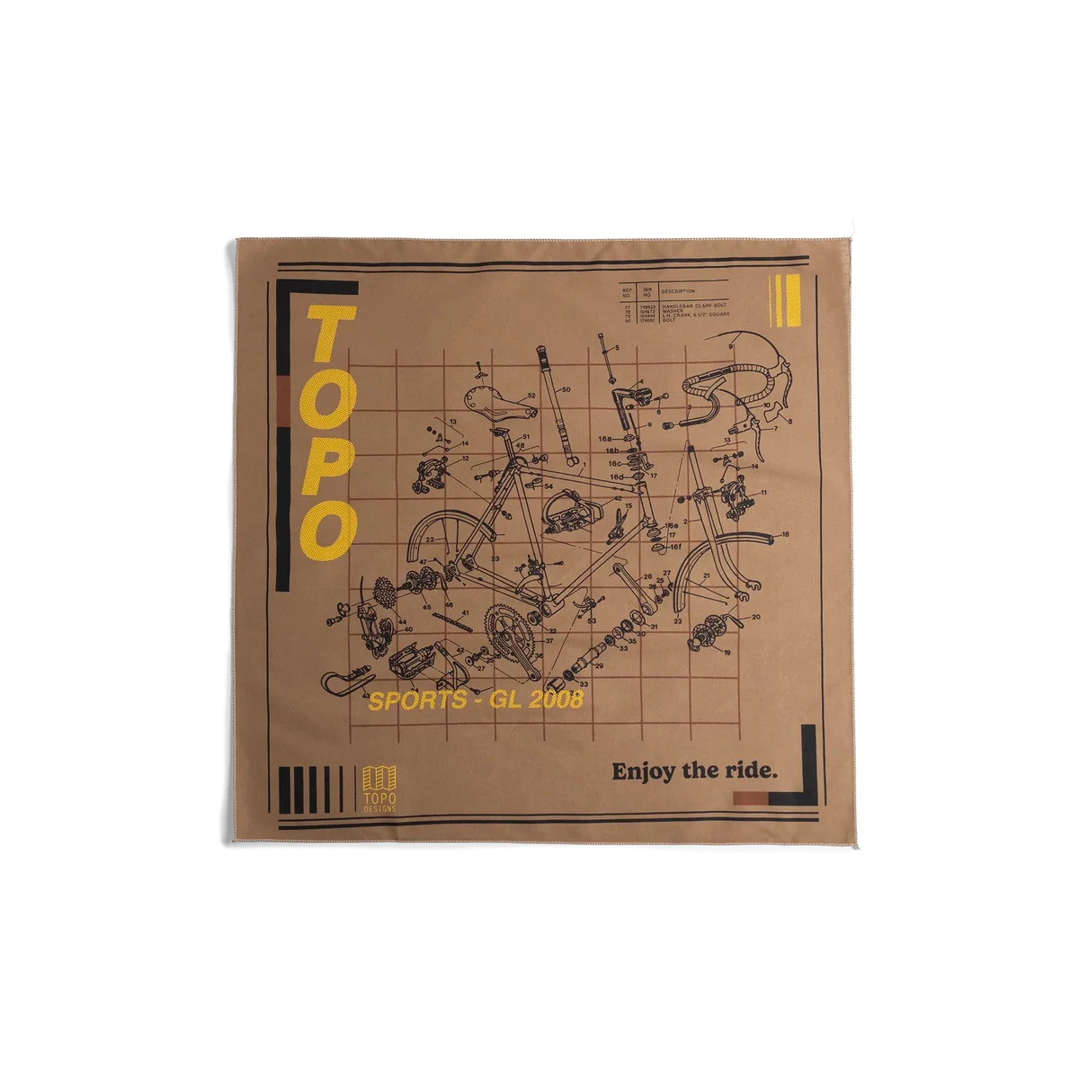 Topo Designs x Pine Printshop Enjoy The Ride Bandana